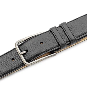 NUEVO Cinturón Exótico Mezlan Para Hombres Premium Cuero Genuino Clásico Piel de Ciervo Negro EE. UU. - Imagen 1 de 3