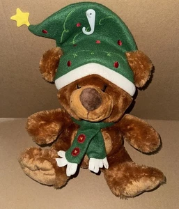 American Greetings Lametta BÄR braun Plüschtier Weihnachten Urlaub grün 11 Zoll - Bild 1 von 3