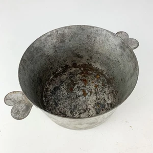 Vintage French Cordon Bleu Metal Charlotte Pot #18 Heart Handle Rustic Kitchen - Picture 1 of 8