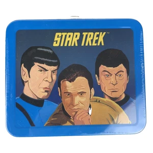 Mini lonchera de metal SELLADA STAR TREK con sello Spock Kirk Bones - De colección 1999 - Imagen 1 de 6