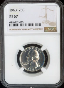 1963 Silver Washington Quarter Proof NGC PR67 - Auction - Picture 1 of 2