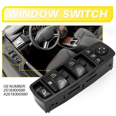 Interruptor de controle de janela mestre do lado do motorista para 2009 Mercedes-Benz R320 2518300590 - Imagem 1 de 4