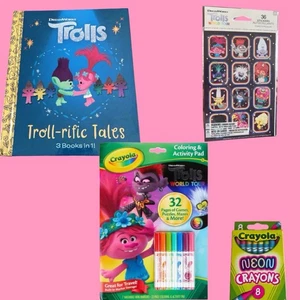 Crayola Lot Trolle World Tour Farbe & Aktivität Pad Buntstifte Marker & Buch - Bild 1 von 8
