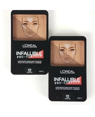 L'Oreal Infallible Pro-Contour Contour & Highlight Palette Deep #815 New 2-Pack - Image 1 of 2