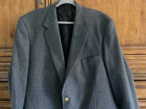 Wimbledon England Men’s Blazer 46 Long Gray Will Blend Two Gold Button - Picture 1 of 6