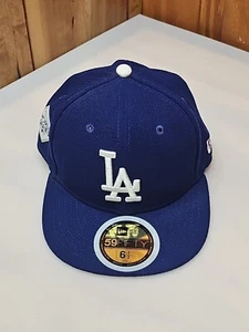 LA Dodgers Hat Cap Kids Blue 6 1/2 World Series 2017 New Era Fitted MLB ON FELD - Picture 1 of 9