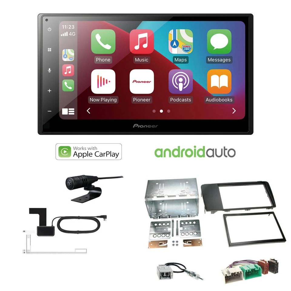 Pioneer Radio Android Auto Apple CarPlay DAB für Volvo V70 II 2004-2007 schwarz