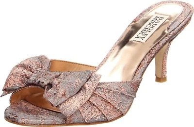 NIB Badgley Mischka MADDY bridal formal  sandals slip on shoes w/BOW  Rose  8 - Image 1 of 4