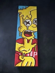 12 X 4 In. Canvas Shortiez Ink Art Painting Gallery Decor Graffiti Cartoon Bart - Picture 1 of 2