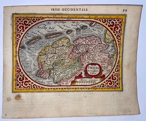 NETHERLANDS FRISE 1628 ABRAHAM GOOS / JODOCUS HONDIUS NICE ANTIQUE MAP - Picture 1 of 7