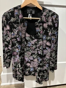 Camiseta sin mangas y chaqueta ALEX EVENINGS para mujer de dos piezas con estampado floral brillante talla S - Imagen 1 de 9
