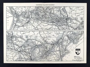 1938 Poole Bros Map Canadian Pacific Railroad Halifax Toronto Banff NP Vancouver - Picture 1 of 5