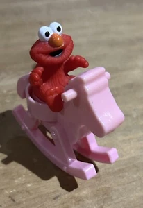 Vintage ILLCO Jim Henson Sesamstraße ELMO rosa Schaukelpferd Spielzeug Figur RAR - Bild 1 von 2