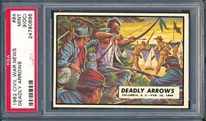 1962 Topps Civil War News #84: Deadly Arrows ~ PSA 9 oc - Picture 1 of 2