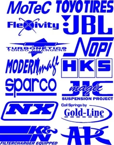 FAST AND FURIOUS SPONSOR LOGOS VINYL DECAL SIDE HOOD CAR TRUCK - Foto 1 di 1