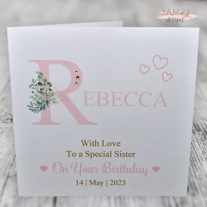 Personalised Female Birthday Card Sister Daughter Mum Granddaughter Niece Friend - Picture 1 of 9