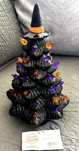 New Destination Halloween Black Light Up Tree - Witch Hat Top - Approx. 11" X 8" - Picture 1 of 14