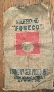 VTG Foundry Services Industrial Burlap Bag FOSECO Columbus OH 2000 Bruck Street - Picture 1 of 7