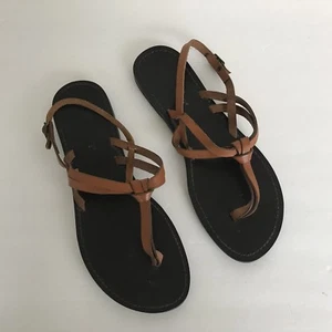 Sandali donna vintage Montego Bay Club tanga pelle collezione ballerine taglia 9 1/2 - Foto 1 di 11