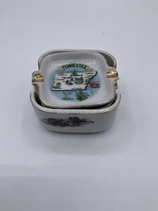 Vintage Tennessee Ashtray Set With Caddy Made In  Japan
