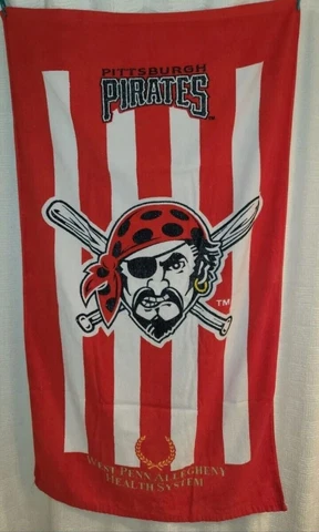 Pittsburgh Pirates BEACH TOWEL MLB Baseball SGA Jolly Roger Striped NEW & SEALED Cover