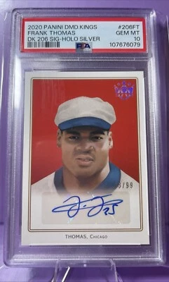 2020 PANINI DIAMOND KINGS SIGNATURES AUTO FRANK THOMAS HOLO SILVER PSA 10 206FT - Image 1 of 4