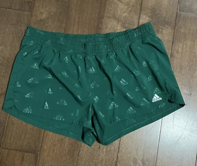 Shorts Adidas AEROREADY Feminino XL Verde Todo Logotipo Cintura Elástica Leve - Imagem 1 de 4