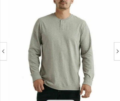 CAMISA MANGA LARGA MUY SUAVE MARCA LUCKY HENLEY (GRIS MEDIANA) NUEVA CON ETIQUETAS Foto 1 de 4