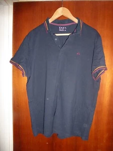 Men's polo Shirt EASY dark blue cotton polo shirt short sleeve X-LARGE - Picture 1 of 8