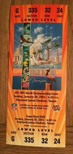 NFL SUPER BOWL XXXV REPLICA BIGLIETTO STUB BALTIMORE RAVENS 2001 RAY LEWIS NY GIGANTE - Foto 1 di 1