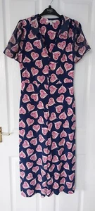 BNWOT CELIA BIRTWELL FOR NEXT NAVY MIX PRINT CROP WIDE LEG JUMPSUIT SIZE 10 - Picture 1 of 3