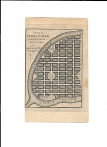 Original 1795 print PLAN OF FRANKLINVILLE KENTUCKY Mason County  - Picture 1 of 1