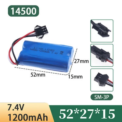Batería Lipo 7.4V 1200mAh 14500 Li-ion recargable para RC coche camión robot Heli Foto 1 de 4