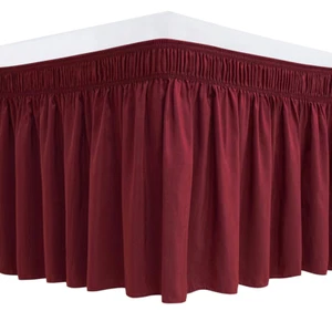 Gonna Letto Avvolgente Pieghettata Polvere Increspatura Elastica Copriletto Struttura con Goccia 15" - Foto 1 di 6
