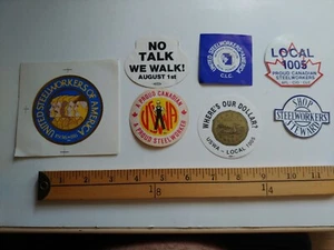 17 RARE STEELWORKERS UNION SYNDICAT IRON WORKERS USA CANADA STICKER DECAL LOT - Picture 1 of 2