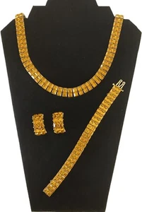 WOW - Juego de Collar, Pulsera, Pendientes de Estrás Naranja Otoño Kramer de Colección - Imagen 1 de 22