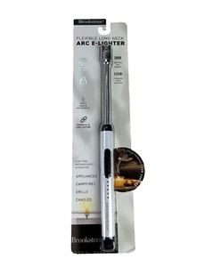 Brookstone Flexible Long Neck ARC E-Lighter Rechargeable USB Silver NEW READ - Picture 1 of 7
