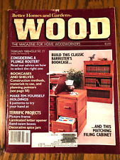 WOOD MAGAZINE FEB 1988 ISSUE 2 VINTAGE Classic Bookcase Cabinet FREE PRIORITY SH