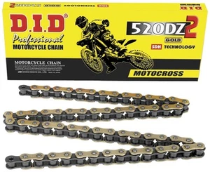 DID DZ 2 520 X 120 Link Gold Motorcycle/Motorcross Chain CR KX RM YZ CRF KXF KTM - Picture 1 of 2