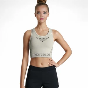 Gymshark Energy Seamless Crop Top Sport BH hellgrün mittlerer Halt Gr. M - Bild 1 von 8