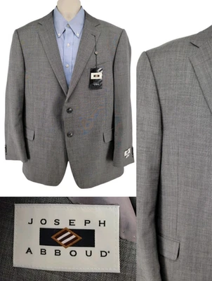Joseph Abboud 44R Super 120s Wool Blazer Gray Jacket NEW Sport Coat USA - Image 1 of 4