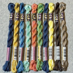 10 DMC Perle Color Variations Size 5 Pearl Cotton Thread No Repeats NOS - Picture 1 of 5