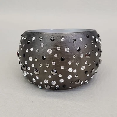 Brazalete Brazalete Diamantes de Imitación 2" Ancho Gris Acrílico 8" Foto 1 de 4