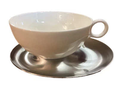 ARTEFE Design Porcelain Tea Cup with Stainless Steel Saucer Set Series Bona - Image 1 of 4