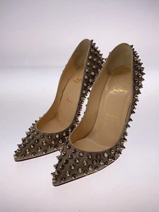 Zapatos de salón Christian Louboutin FOLLIES SPIKES 100 DIAMANTES BRILLANTES Talla 37 DORADOS Bueno - Imagen 1 de 5