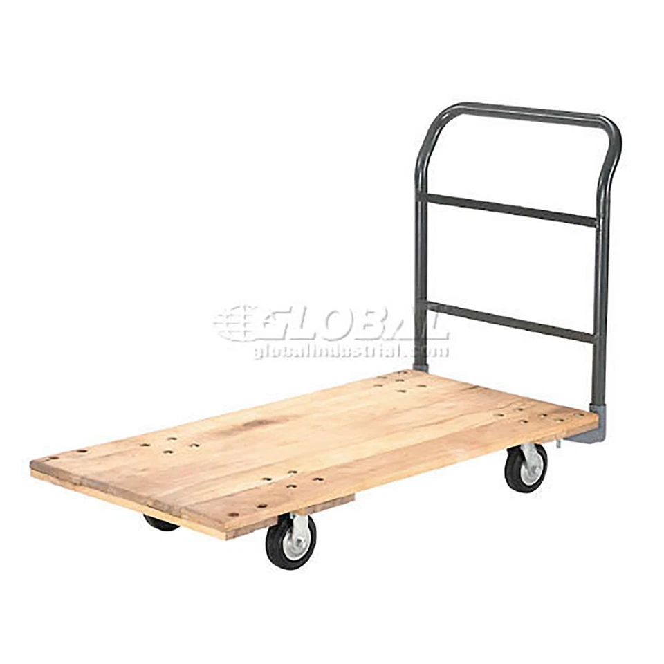 Platform Truck w/Hardwood Deck 54 x 27 1400 Lb. Capacity 5" Rubber Casters - Image 1 of 1