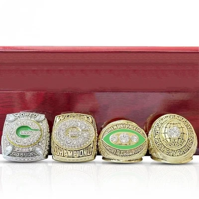Green Bay Packers 4 Ring Set Super Bowl Rings 1966-1967-1996-2010 - Image 1 of 3