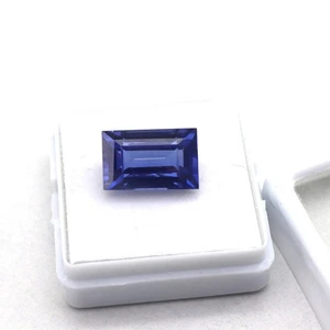 Untreated Natural Kashmiri BLUE Sapphire 9 Ct Certified Baguette Loose Gemstone - Picture 1 of 6