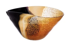 Riesige 31 cm Murano Kunstglas Studio Freeform biomorph gewellt Bio Schale - Bild 1 von 2