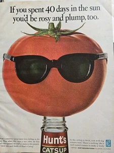 1967 Hunt's Catsup Rosy and Plump Tomate Sonnenbrille Vintage Werbung - Bild 1 von 1